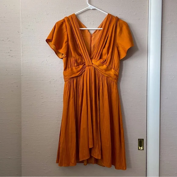 By Anthropologie deep v-neck vibrant mini dress - Picture 5 of 9